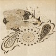 thumbnail image 1 of Ahgly Company Tapis d'Intérieur Lavables en Machine, Carrés, Transitionnel, Surface Dorée à la Vanille, 6' Carré, 1 of 7