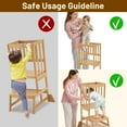 thumbnail image 6 of Toddler Standing Tower - Adjustable Height Toddler Kitchen Stool Helper - Kids Kitchen Step Stool for Learning with Removable Safety Railing Natural, 6 of 16
