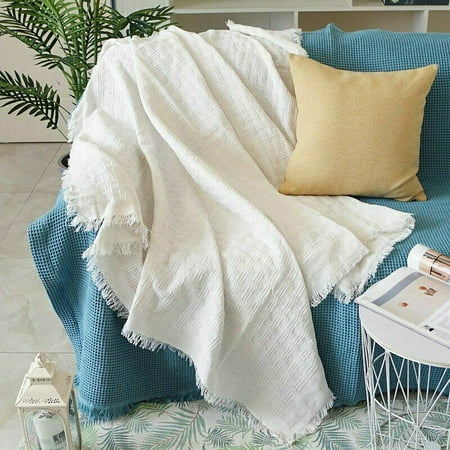 

UMMH Blanket Solid Color Knitting Sofa Covers Blanket Plaid Protect Cover