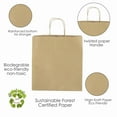 thumbnail image 2 of Jet Paper Bags [50 Pcs] 11" x 7" x 12" H Brown Kraft Paper Shopping Bags with Twisted Handles for Gift, Merchandise, Birthday, Christmas, Wedding, Party Favor, Thank You and More -Tara, 2 of 7