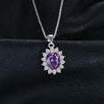 thumbnail image 6 of Jewelrypalace Vintage Princess Diana William Kate Middleton Oval 3.2ct Created Alexandrite Sapphire Pendant 925 Sterling Silver, 6 of 7