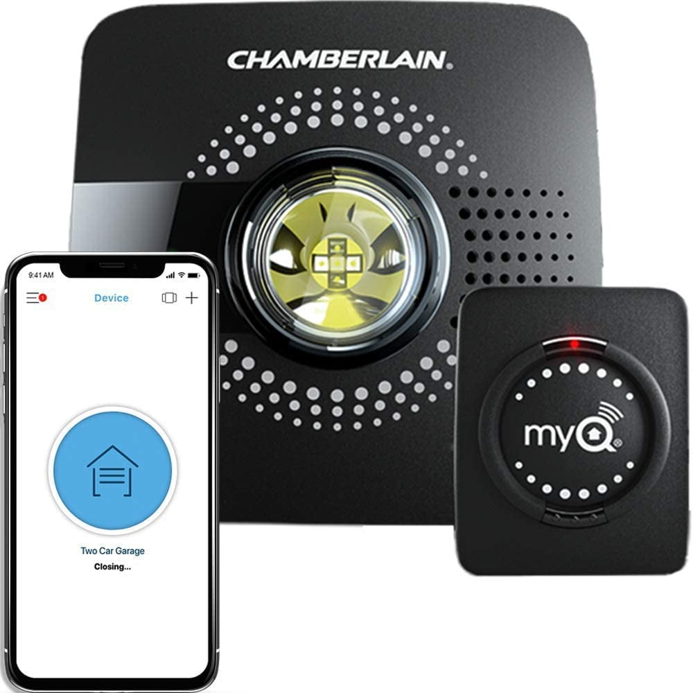 Myq Smart Garage Door Opener Chamberlain Myq G0301 Wireless Wi Fi Enabled Garage Hub With Smartphone Control 1 Pack Black Walmart Com Walmart Com