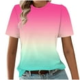 thumbnail image 2 of Women's Workout Shirt Quick Dry Gym Athletic Running T-Shirts Short Sleeve Summer Tops Hot Pink XL, 2 of 4