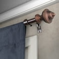 thumbnail image 2 of 5/8" Dia Adjustable 28"-48" single curtain rod with Clyde Finials - Cocoa,(5708-287), 2 of 3