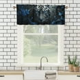 thumbnail image 3 of Tiger Valance Curtain for Kitchen Wild Animal Blue Rose Tiger Romantic Floral Window Valance for Living Room Bedroom, Kitchen Valance Rod Pocket Window Curtain 54 by 18 in, 1 Panel, 3 of 6