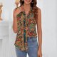 thumbnail image 4 of TaTaai Fashion Printed Blouse Wrinkle-Resistant Breathable Women's Lapel Button Sleeveless Short Sleeve Loose Summer Smart-Casual Top Gift, 4 of 6