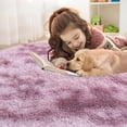 thumbnail image 3 of Buganda Soft Shag Area Rug, Washable Non-Slip Rug for Living Room Bedroom, Modern Decor Carpet, 6'X9', Dusty Pink, 3 of 6