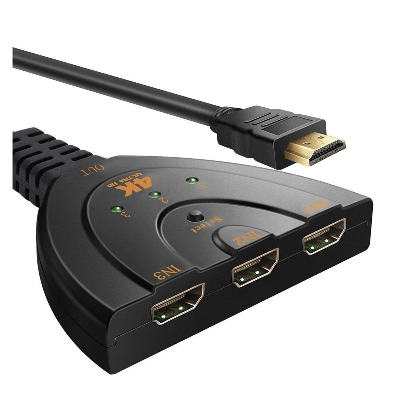 HMI-compatible Switch KVM Splitter 4K 2K 3D 3 Input 1 Output Mini 3 Port VIdeo Switcher HUB 1080P ,Effortless Switching