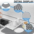 thumbnail image 3 of 2Pcs MultipurposeSilicone Sink Protector Mats Anti-Slip Hollow Out, Rollable, Rear/Center Drain, 3 of 15