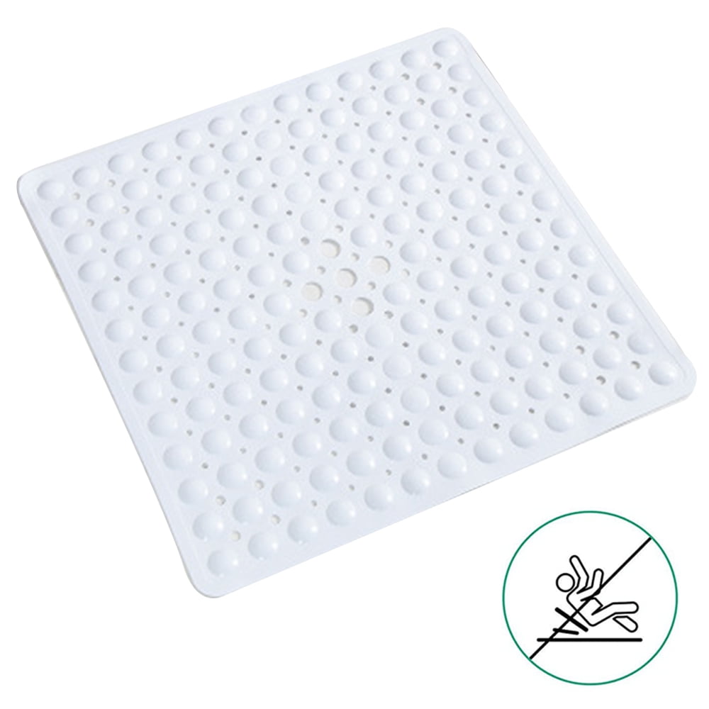 Extra Large Shower Mats with Suction Cups and Drain Holes Machine Washable Bath Mat Non Slip Anti Mould 100x40cm Solid Grey Rubber Bathtub Mat for Bathroom 