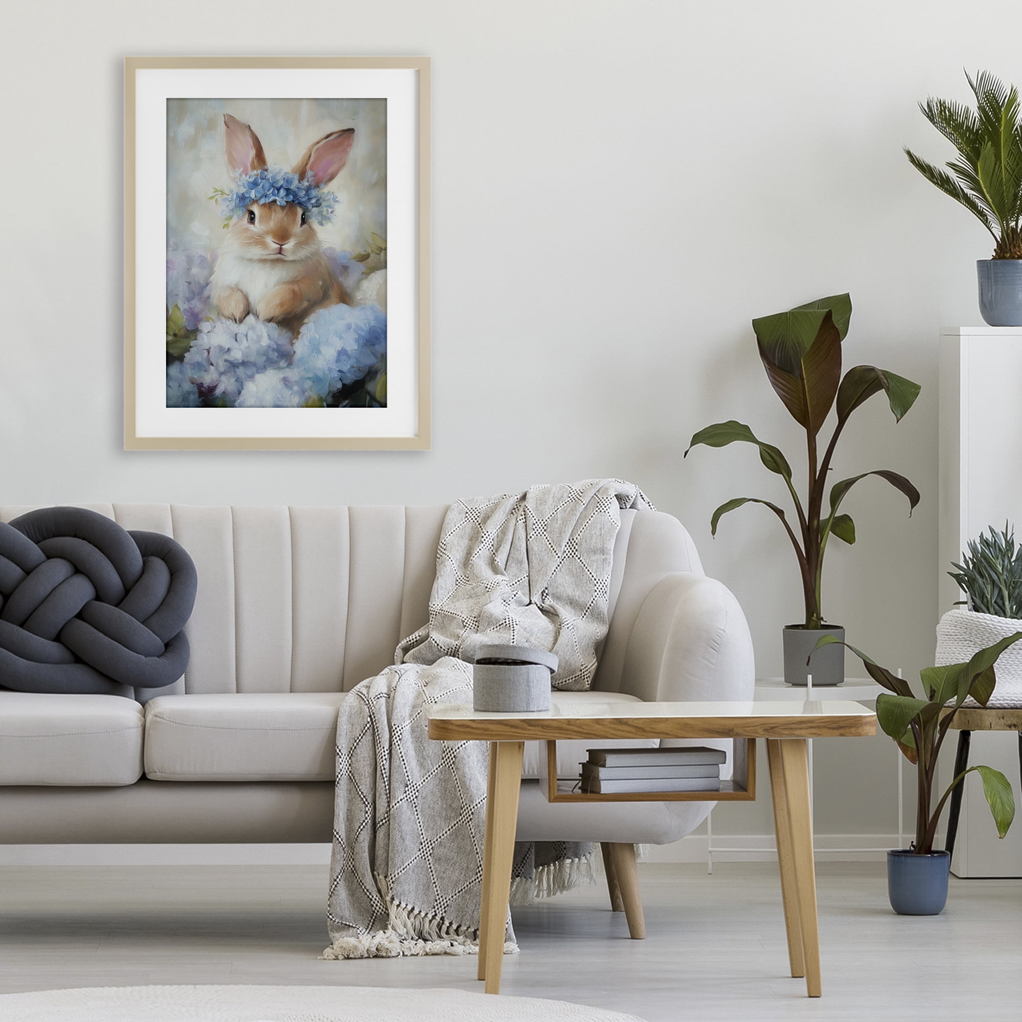 Stupell Industries Bunny In The Blossoms Birch Framed Print Under Glass, design by Tina LeCour