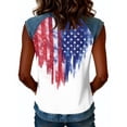 thumbnail image 6 of Tank Tops for Women Diagonal Stripe Star Round Neck Sleeveless Shirts Casual Loose Fit Trendy Patriotic Camisole Blouse White 2XL, 6 of 6