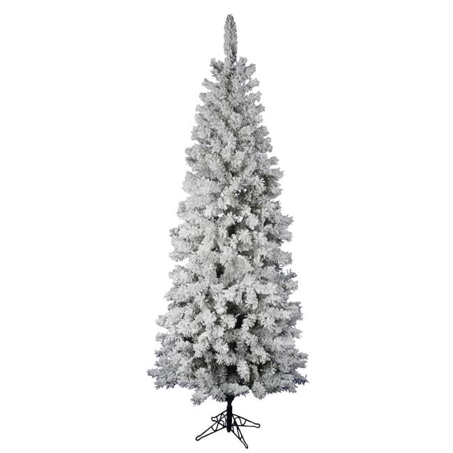 Vickerman 4.5' Flocked Pacific Pencil Artificial Christmas Tree, Unlit