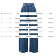 thumbnail image 3 of Women's Solid Color High Waisted Bow Tie Wide Leg Flare Pants, Casual Loose Trousers with Belted Detail, Lightweight Summer Vacation Bottoms for Daily Wear Dark Blue L, 3 of 4