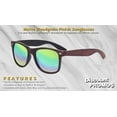 thumbnail image 2 of 10 Matte Woodgrain Finish Sunglasses Pack - Reflector Lenses, UV 400 - Red, 2 of 8