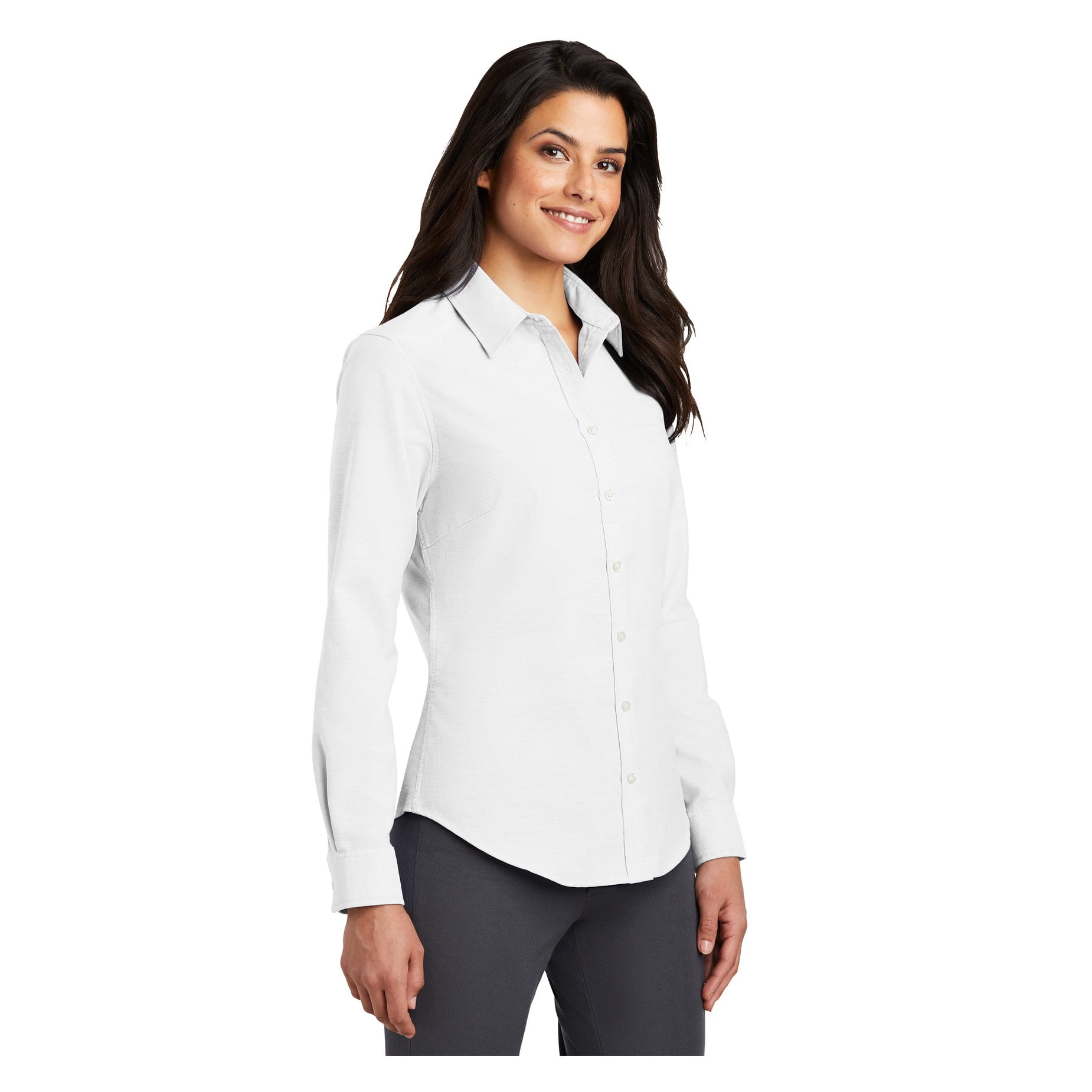 Port Authority SuperPro Oxford Shirt – Wrinkle-Resistant Business Casual, White, 3XL - View #9