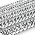 thumbnail image 3 of QQTDFG Mens Cool Heavy Stainless Steel Men Curb Cuban Double Link Silver Chain Necklace-28 inch Necklace-21mm-Silver, 3 of 9