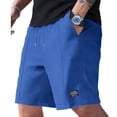 thumbnail image 2 of Men's Biker Shorts Casual Solid Color Drawstring Wide Leg Spandex Elastic Waist Gym Shorts with Pockets Blue S-3XL, 2 of 9