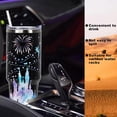 thumbnail image 3 of 40 Oz Stainless Steel Tumbler with Handle Double Wall Vacuum Insulated Travel Mug Leak-Proof Coffee Cup on Screw Lid and Straw, Black-4, 3 of 6