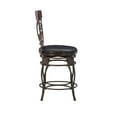 thumbnail image 4 of Linon Bria Big & Tall 25" Mid Back Indoor Metal Counter Stool with Swivel, Dark Bronze/Dark Brown Faux Leather, 4 of 12