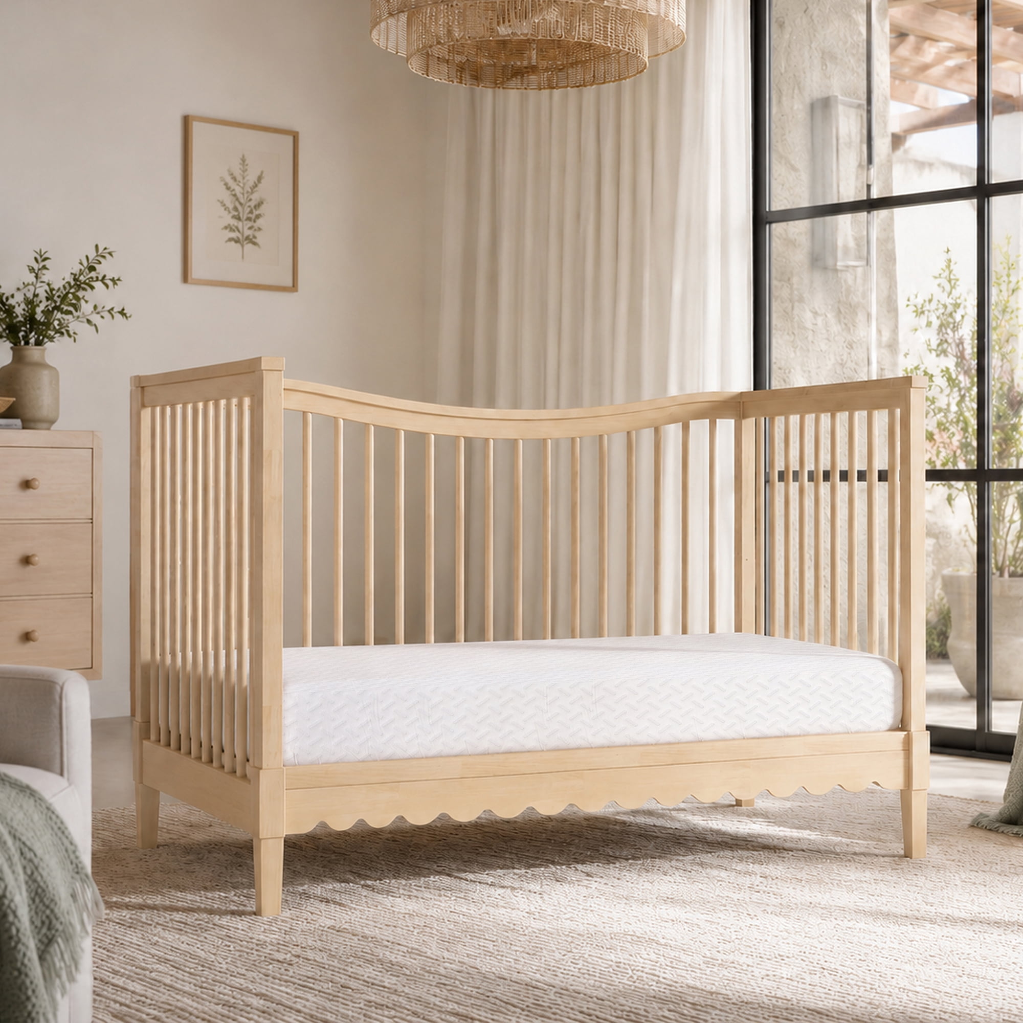 Dream On Me Baby Swan 5" Premium Full-Size Crib & Toddler Mattress, GREENGUARD Gold & BSA Certified, Water-Resistant, Machine Washable Cover