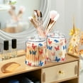 thumbnail image 3 of Yayeee 2 Pack Qtip Holder Bathroom Cotton Swab Canister with Lid Clear Dispenser Set, Red Butterflies, 3 of 6