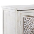 thumbnail image 5 of DecMode 39" x 39" Beige Wood Intricately Carved 1 Shelf and 2 Door Floral Cabinet, 1-Piece, 5 of 18