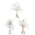 Stri 3 Sets Ballerina Cupcake Toppers Birthday Cake Decor Tulle Girl