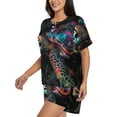 thumbnail image 2 of Picia Colorful Plant Turtle A Pajamas Sets for Women Soft Short-Sleeved Pjs with Lounge Shorts Two Piece Sleepwear-X-Large, 2 of 9