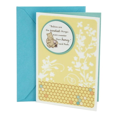 Babys First Christmas Card - Hallmark Baby Shower Card (Winnie the Pooh)