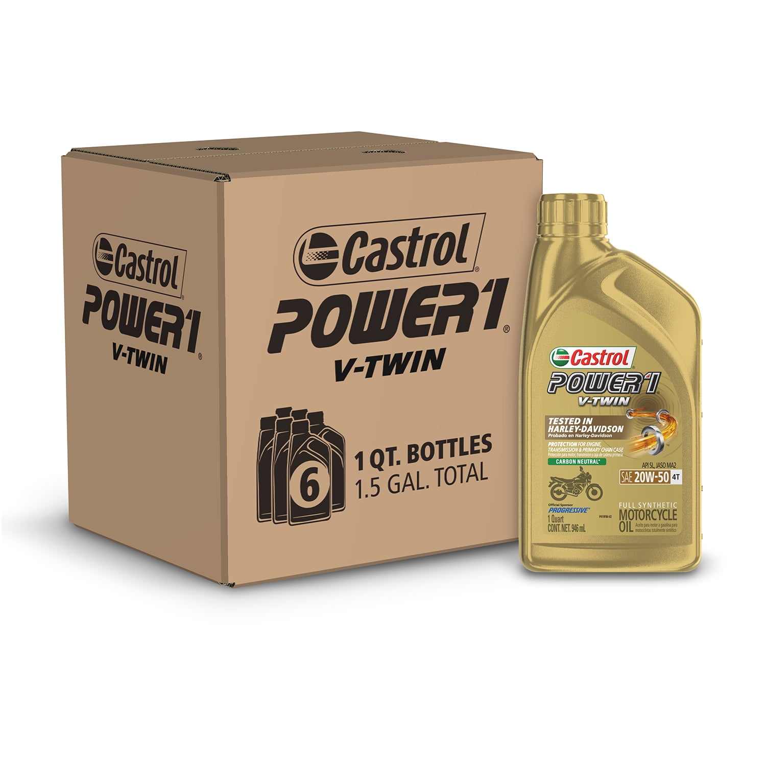 Castrol Actevo 4T 20W-50 Synthetic Motorcycle Oil - 1 Gallon