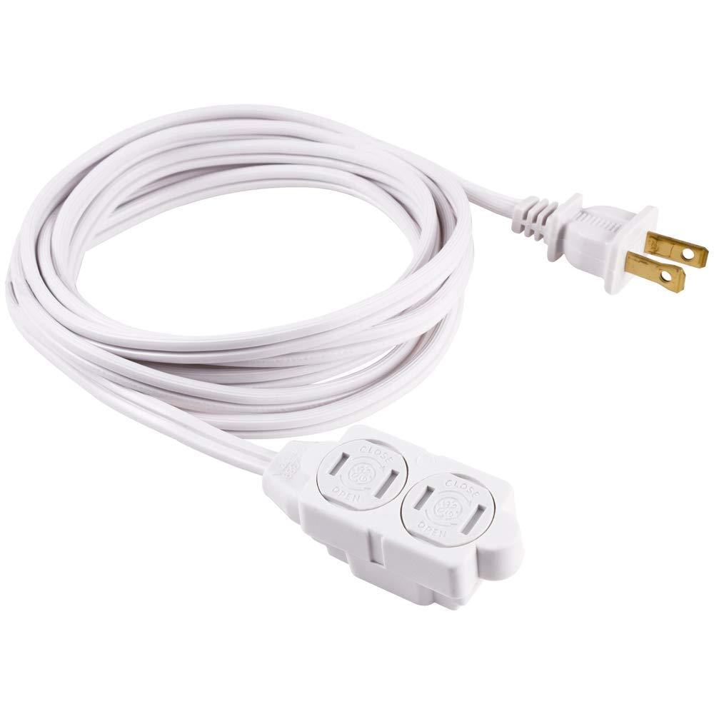 GE 6 Ft Extension Cord, 3 Outlet Power Strip, 2 Prong, 16 Gauge, Twist