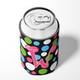 thumbnail image 4 of Letter W Initial Monogram - Polkadots and Pink Can or Bottle Hugger, 4 of 5