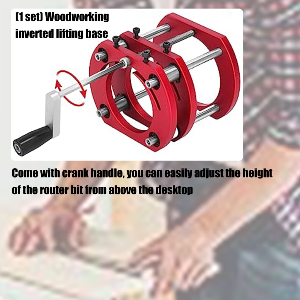 Precise Router Table Base For Woodworking With Crank Handle Adjustment And Four Clamp System For Compact Trimmers