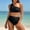 Black, variant on UTSJKR Two Piece Bikini Set for Women Plus Size Cutout One Shoulder High Waisted Bikini Bathing Suit Full Coverage Swimsuit Army Green L
