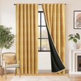 thumbnail image 2 of Cortinas Jinchan Blackout 95% bohemio con fases lunares, 213 x 214 cm, color amarillo, 2 of 9