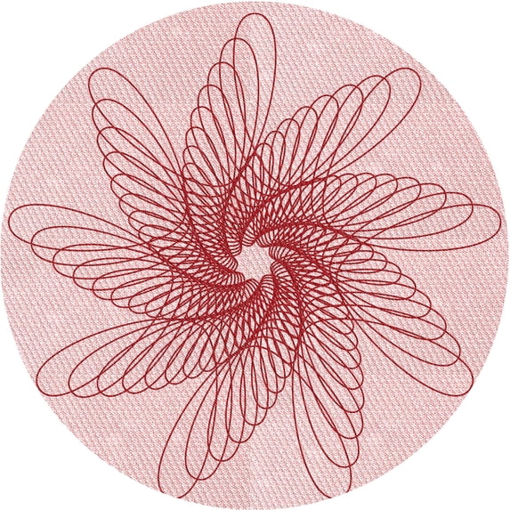Ahgly Company Machine Washable Indoor Round Transitional Pink Bubble Gum Pink Area Rugs, 8' Round