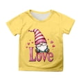 thumbnail image 1 of PMVFHDE T-Shirts pour Filles T-Shirt Graphique pour Filles Hauts T-Shirt à Manches Courtes pour Filles T-Shirt Décontracté T-Shirt pour Fille T-Shirts pour la Saint-Valentin Haut à Manches Courtes pour Enfants T-Shirt Imprimé Chemise Décontractée Jaune, 3-4 Ans, 1 of 4