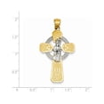 thumbnail image 3 of 14k Gold Two-tone and Rhodium St. Patrick Celtic Cross Pendant Charm, 3 of 4