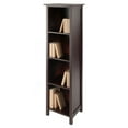 thumbnail image 2 of Winsome Wood Milan 4-Section Tall Storage Shelf, Narrow, Walnut Finish, 2 of 8