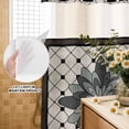 thumbnail image 3 of No Hook Shower Curtain, Retro Flowers Shower Curtains for Bathroom with See Through Top Window, Boho Ethnic Retro Abstract Florals Grid Waterproof & Washable Bath Curtain Extra Long 72"x84", 3 of 9