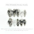 thumbnail image 3 of 10Pcs Set White Butterfly Handmade Press On Nails Long Ballet Decoration Pearl False Nails Wearable Manicure Fake Nails Tips Art, 3 of 6