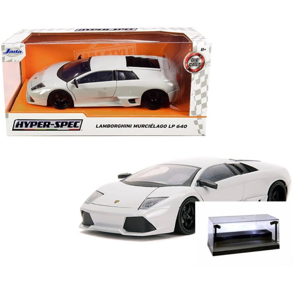 Diecast Car w/Display Case - Lamborghini Murcielago LP640, Light Gray - Jada Toys 32274/4 - 1/24 scale Diecast Model Toy Car