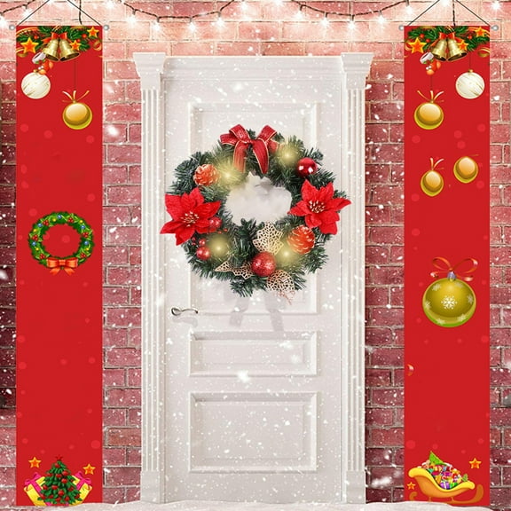 Nkmbld Artificial Flowers Christmas Wreath for Front Door/ Red Truck Christmas Wreath Garland/Wreath Fall /Wreath for Indoor Outdoor Home Door/Christmas Wreath /Christmas Tree