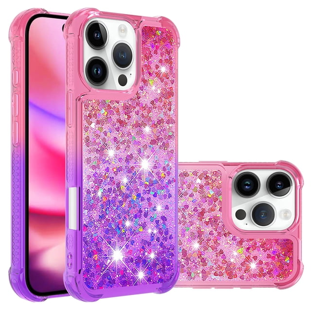 Funda para iPhone 15 PRO MAX Transparente con Brillos Carcasa Protectora Antigolpes con Glitter Brillante