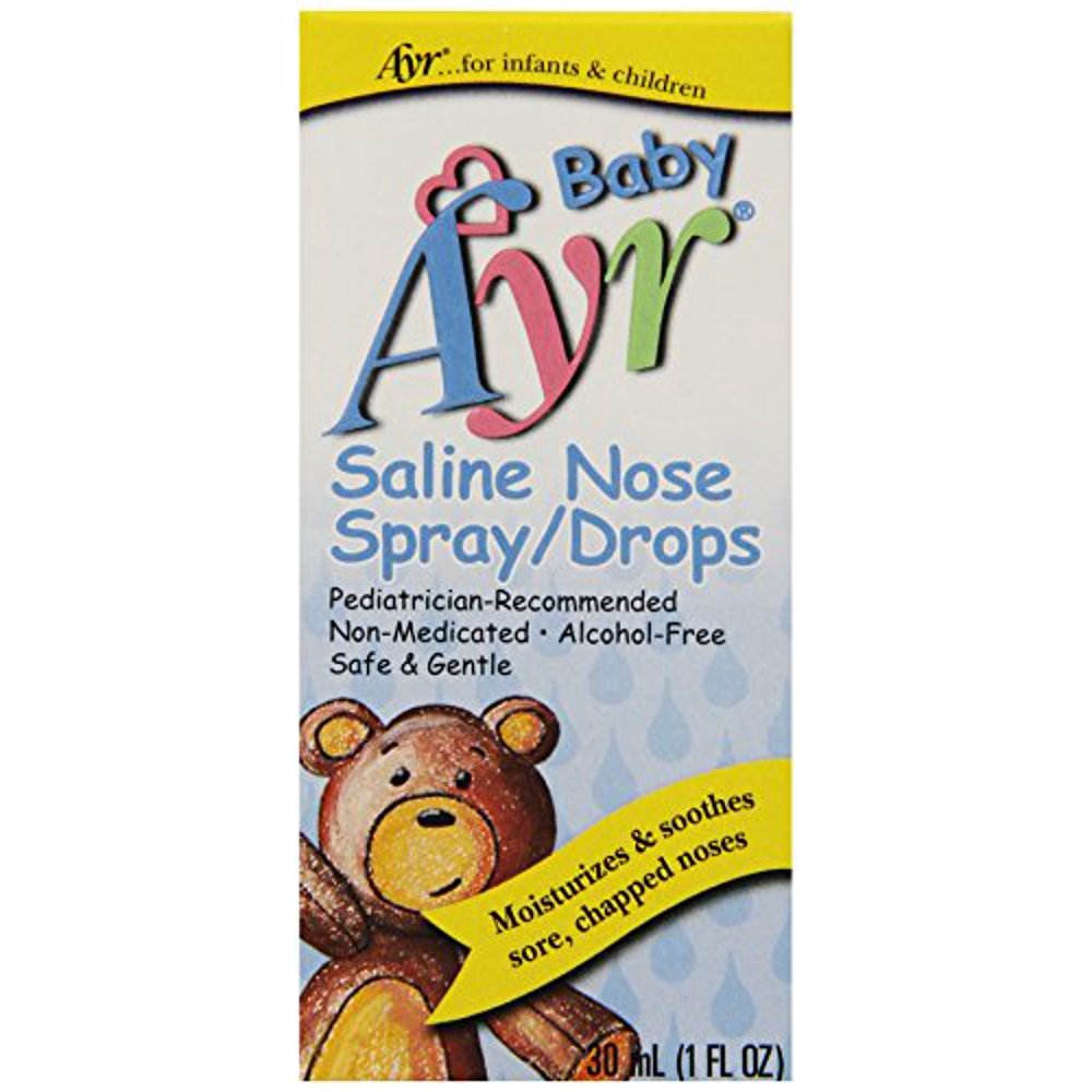 Baby Ayr Saline Nose Spray/Drops, 1Ounce Spray Bottles (Pack of 6