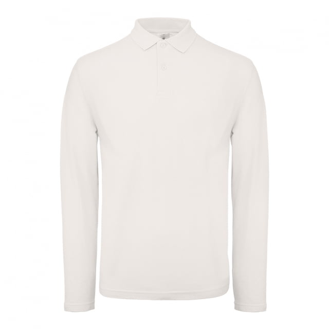 B&C - Polo de manga larga ID.001 para hombre (Paquete de 2) (Nieve)