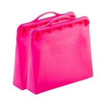 ITPCINC Reusable Silicone Food Storage Bags, Half Gallon Silicone Reusable Bags,  Ziploc Silicone Storage Bags, Cook, Store, Freeze, Microwave, Eco-friendly, Plastic and BPA Free (Pack of 2, Pink)