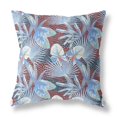 thumbnail image 1 of HomeRoots 414204 18 Pouces Tropical Intérieur & Extérieur Coussin & 44; Bleu Clair & Rouge, 1 of 1