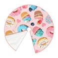 thumbnail image 2 of Daiia Cupcakes and Donuts Drawing Merry Christmas Tree Skirt , Xmas Large Lace-up Tree Skirt, Santa Snowflakes Rustic Home Decorations New Year Party Farmhouse Decor-30", 2 of 7